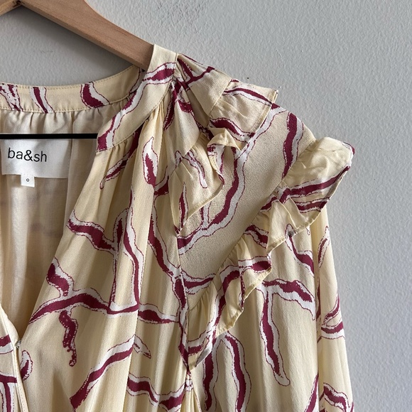 BA&SH Candice Wrap Midi Dress | Printed Crepe de Chine | Size 2 (0) | NWT - Picture 6 of 16